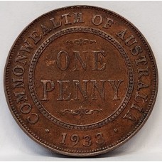 AUSTRALIA 1933/2 . ONE 1 PENNY . VARIETY . OVERDATE